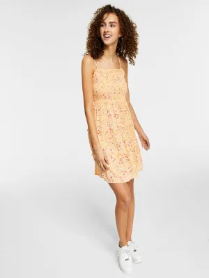 Damen-Minikleid mit Blumenprint, Orange