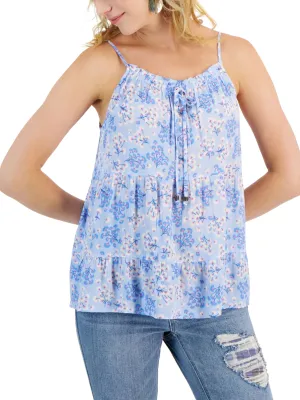 Damen Bluse mit Blumenprint, Blau