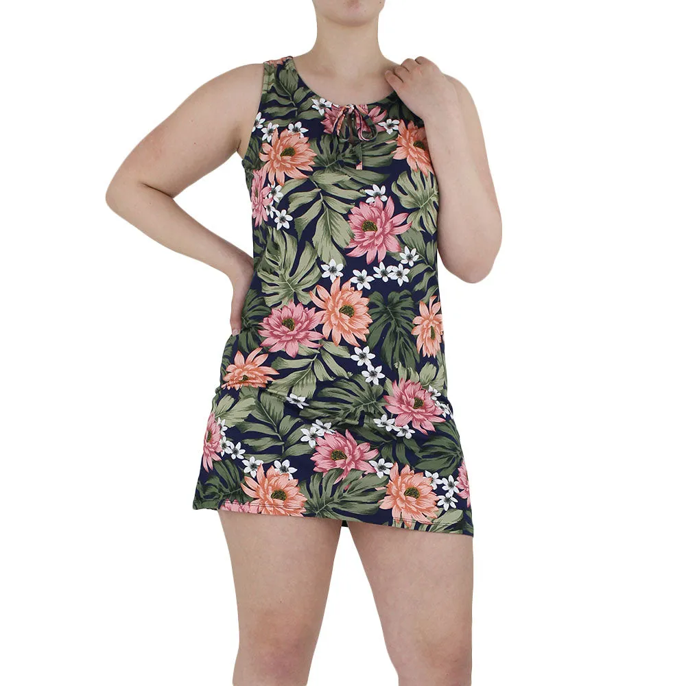 Damen Blumenkurz Kleid, Mehrfarbig