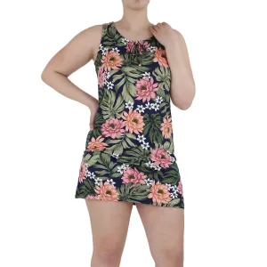 Damen Blumenkurz Kleid, Mehrfarbig
