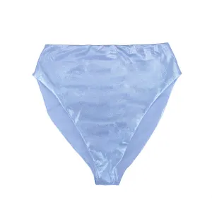Damen Glitzer High Waist Bikini-Höschen, Blau