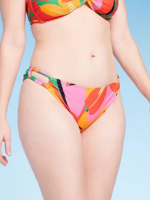 Damen-Bikiniunterteil mit grafischem Druck, mehrfarbig
