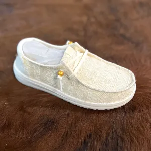 Hey Dude Wendy Häkelspitze Weiß/Gold Damenschuhe
