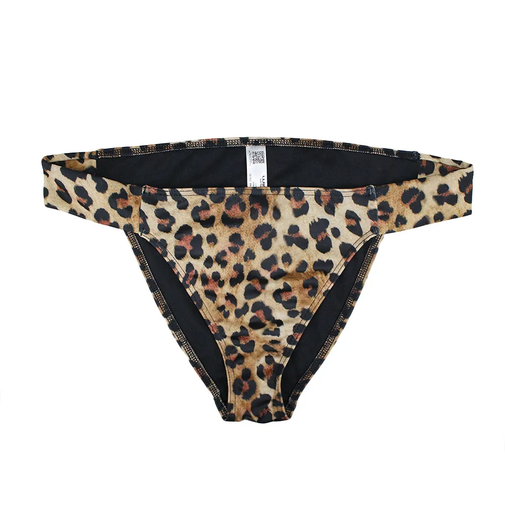 Damen-Bikiniunterteil mit Leopardenmuster, Mehrfarbig