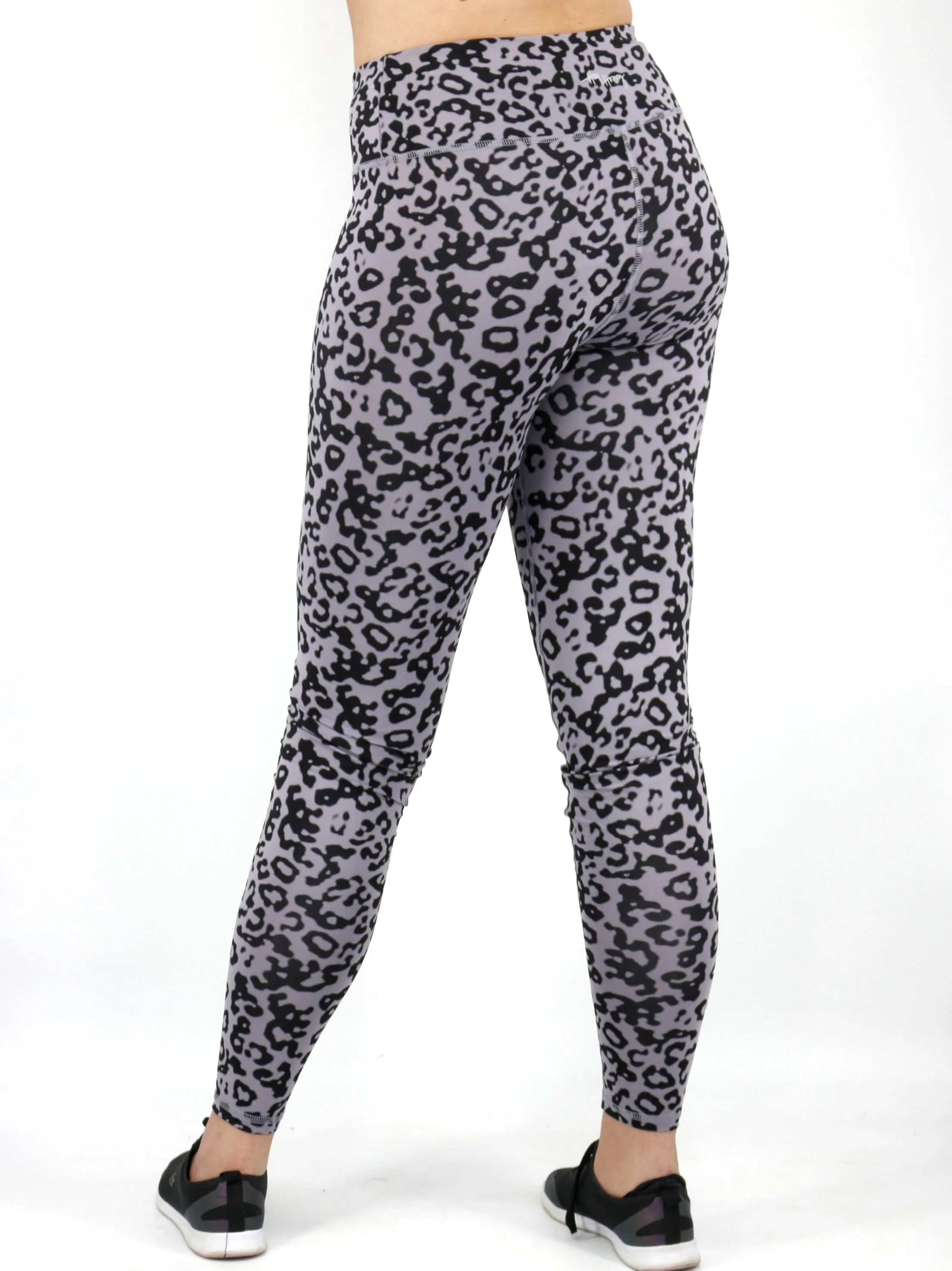 Damen-Leopardenmuster-Leggings, Grau
