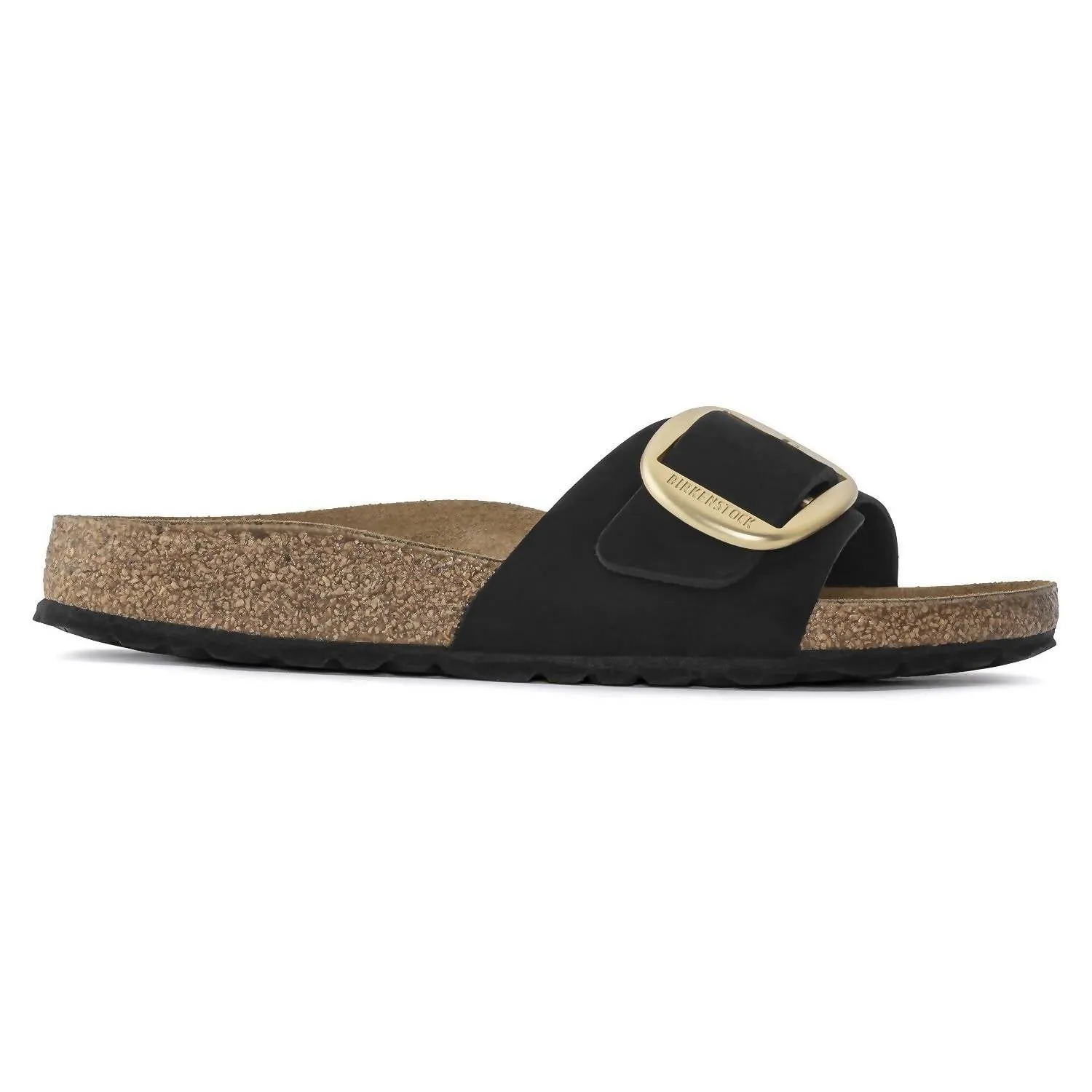 Damen Madrid Big Buckle Sandale in Schwarz
