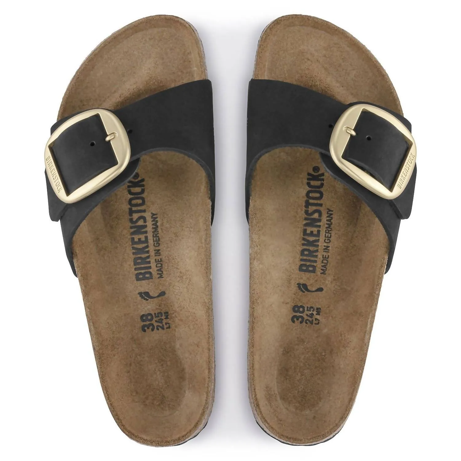 Damen Madrid Big Buckle Sandale in Schwarz