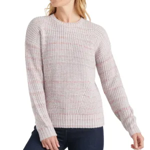 Damen Meliertes Strick-Crewneck-Pullover, Rosa