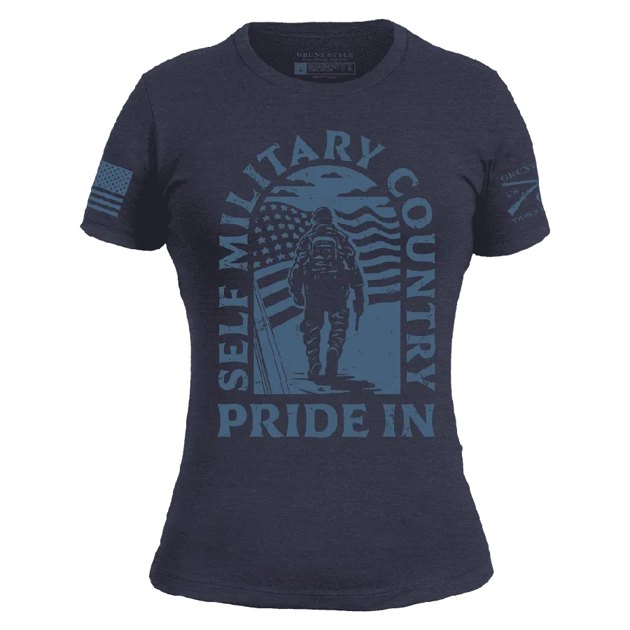 Damens Patriot March Slim Fit T-Shirt - Mitternachtsblau