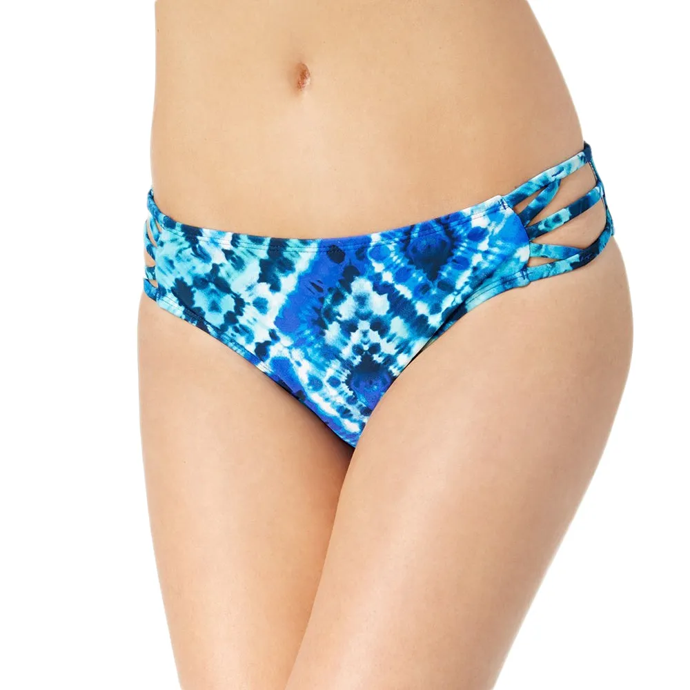 Damen-Bikiniunterteil mit Muster, Blau