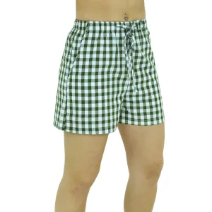 Damen Karo Freizeitkurzhose, Oliv/Weiß