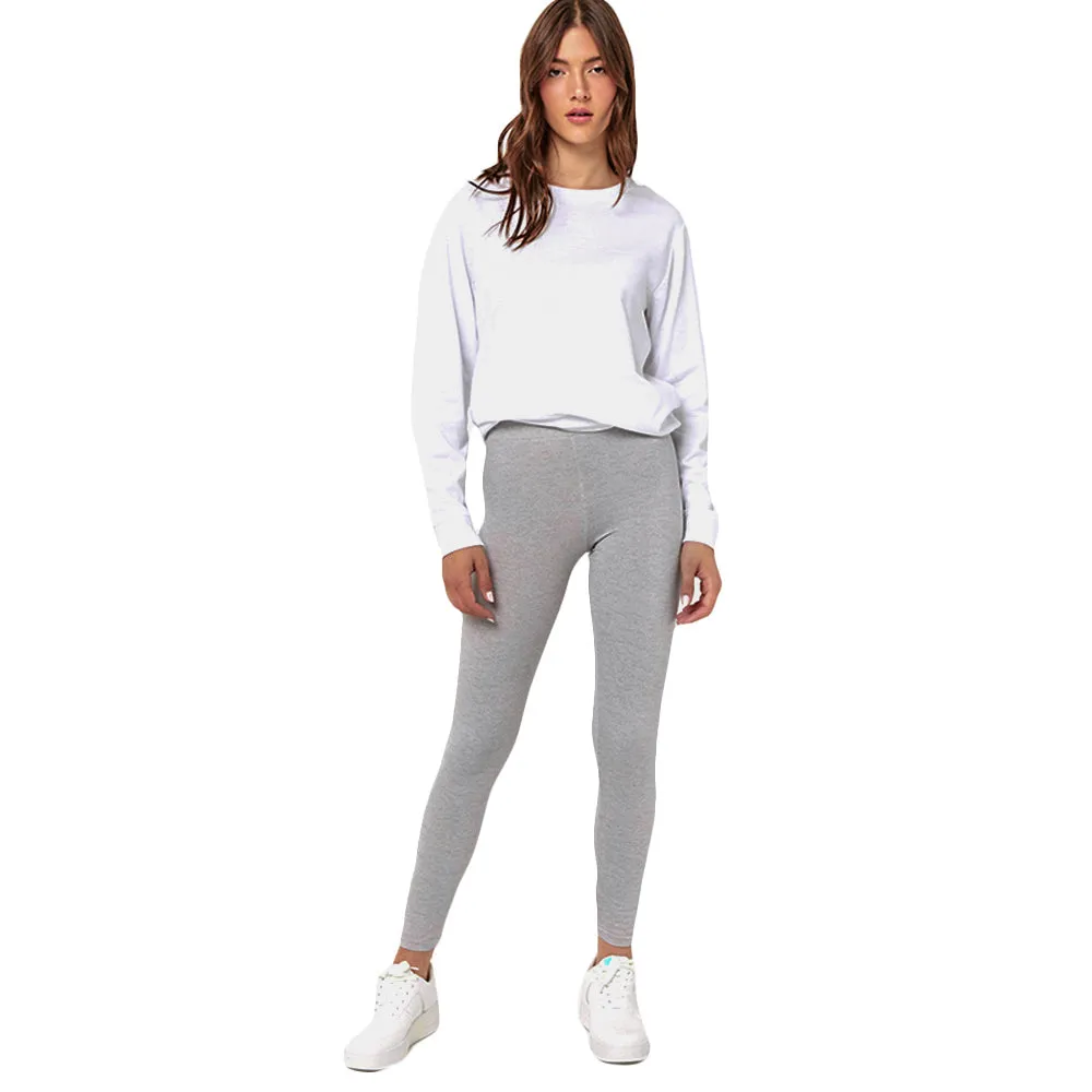 Damen einfache Leggings, Hellgrau