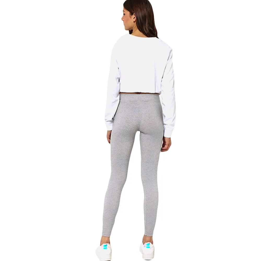 Damen einfache Leggings, Hellgrau