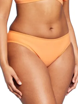 Einfache einfarbige Bikini-Unterhose für Damen, Orange
