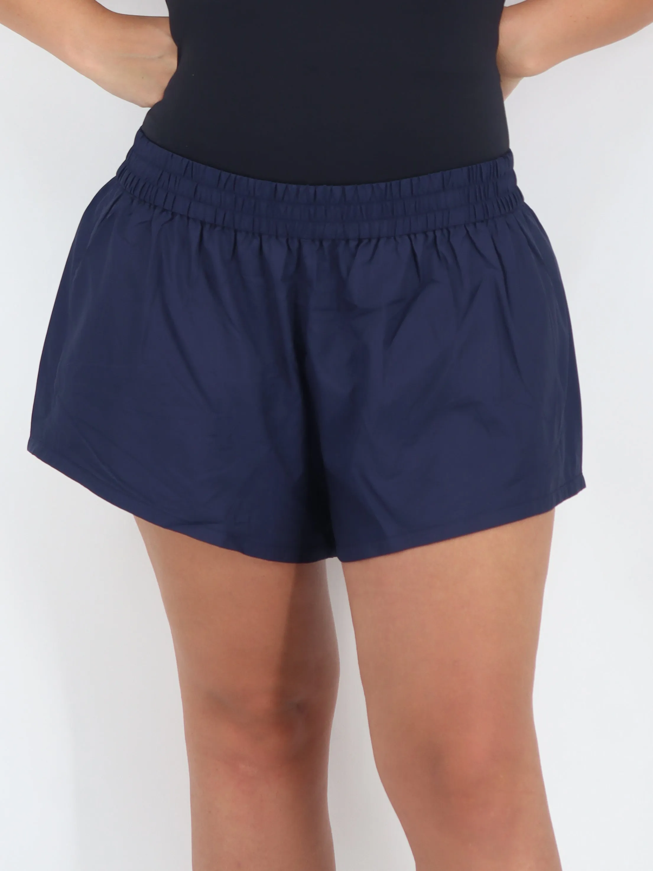 Damen Sport Shorts, Einfarbig, Navy