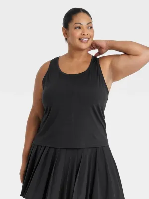 Einfaches Sport-Tanktop für Damen, Schwarz