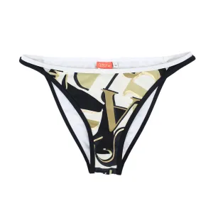 Damen-Bikiniunterteil mit 2-Linien-Print, mehrfarbig