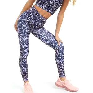 Damen bedruckte Leggings, Marineblau