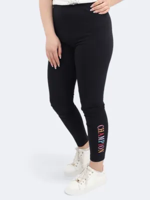 Damen bedruckte Leggings, Schwarz