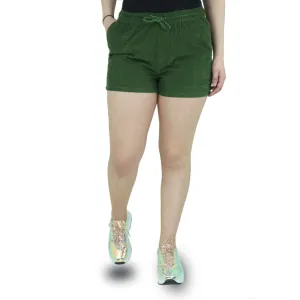 Damen Rippen-Shorts, Olive