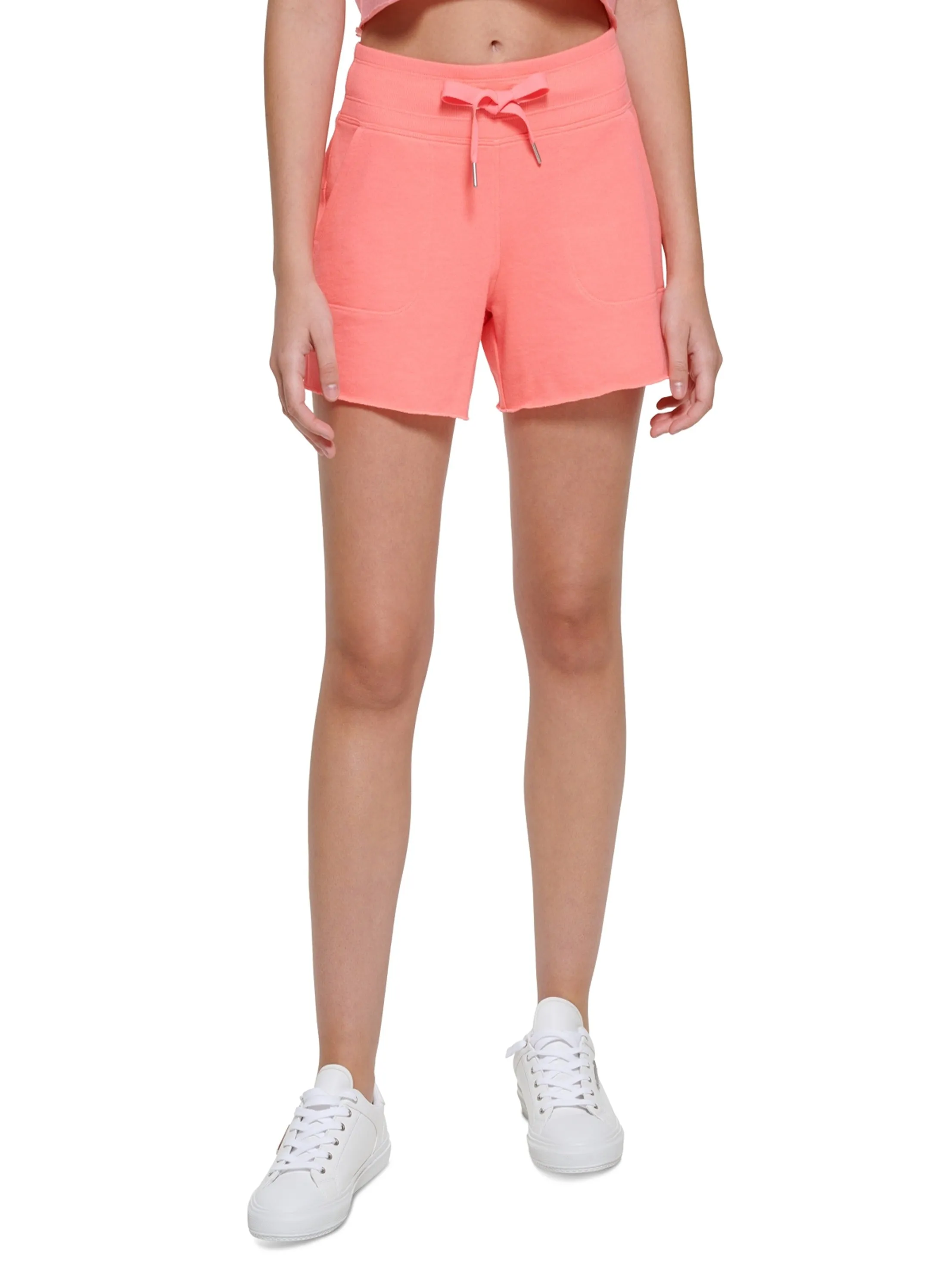 Damen-Sportshorts mit Rippenbündchen, Rosa