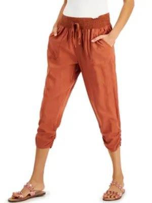 Damen-Jogginghose mit Rüschensaum, Rost
