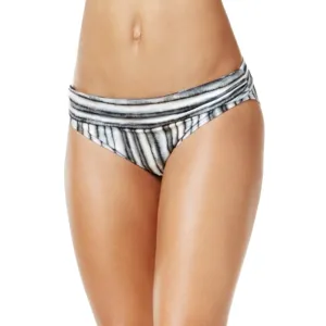 Damen-Hipster-Bikiniunterteil mit Rüschenbund, Grau