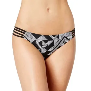 Damen Bikini-Höschen mit Riemchen, Weiß/Schwarz