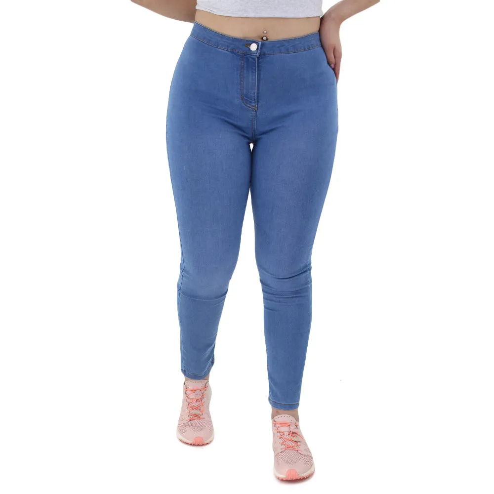 Damen Stretch-Denimhose, Hellblau