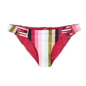 Damen-Gestreifte Bikini-Slip, Mehrfarbig