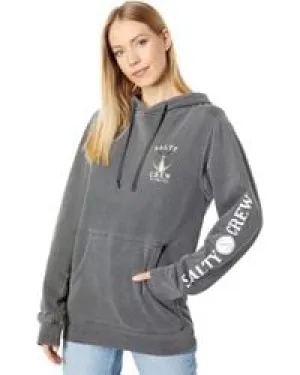 Damen Boyfriend Hoody mit Schoß - Ausgewaschen Schwarz