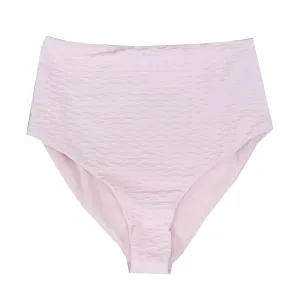 Damen High Waist Bikini-Unterteil mit Struktur, Rosa