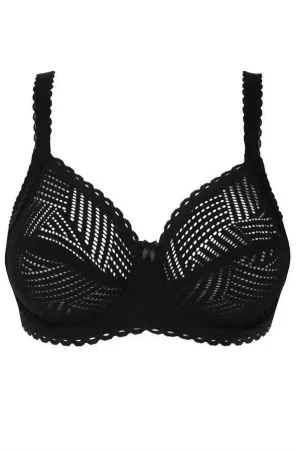 Dreiteilige Damen-BH mit Naht in Schwarz