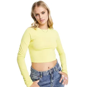 Damens Crop Top mit Rückenbindung, Gelb