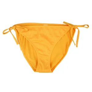 Damen-Bikiniunterteil mit seitlicher Bindung und Rippenstruktur, Hellorange