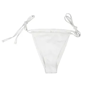 Damen-Bikini-Unterteil mit Bindeseiten, Einfarbig, Weiß