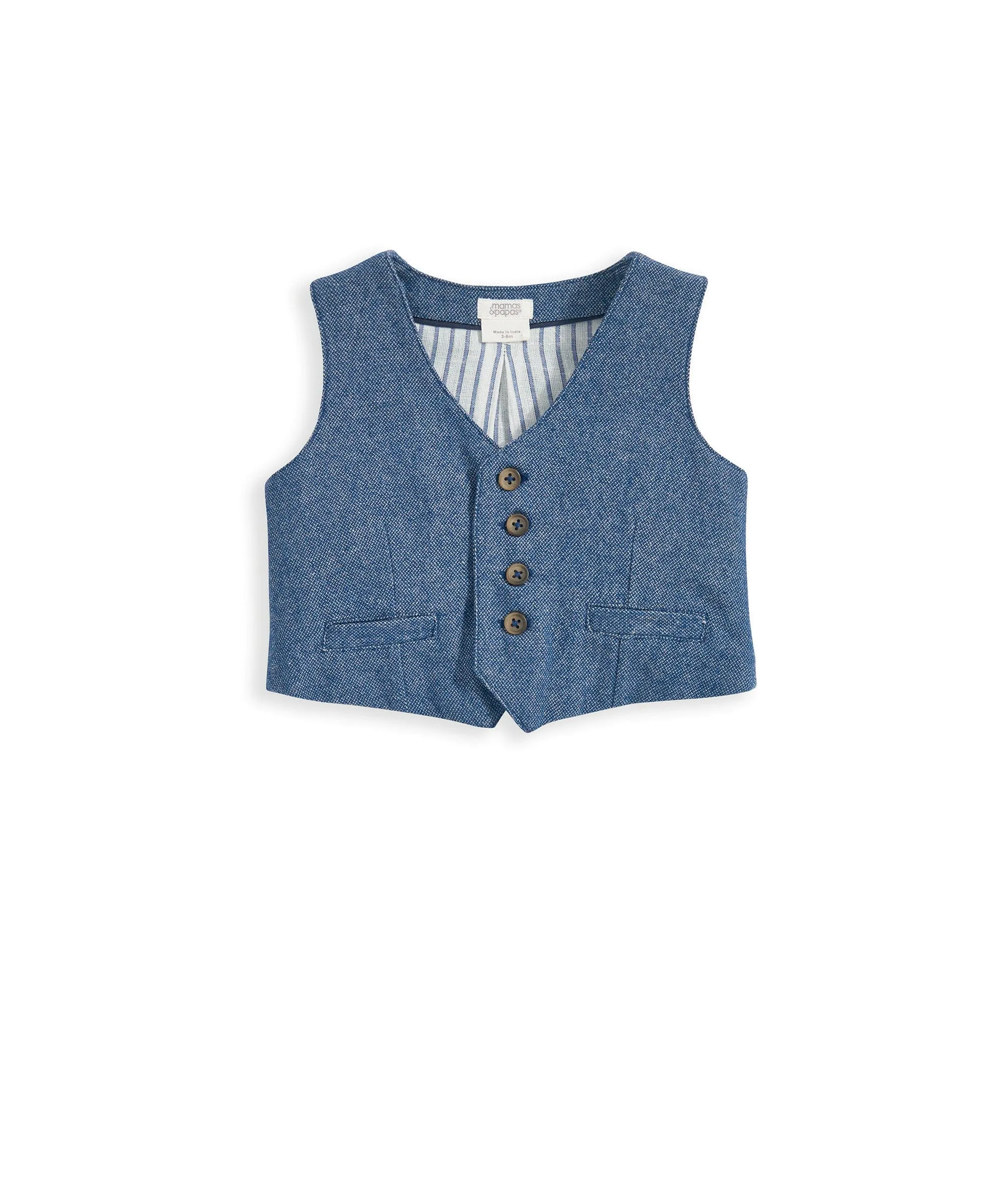 Gewebtes Westen- & Hosen-Outfit-Set - Blau Babykids Mamas & Papas