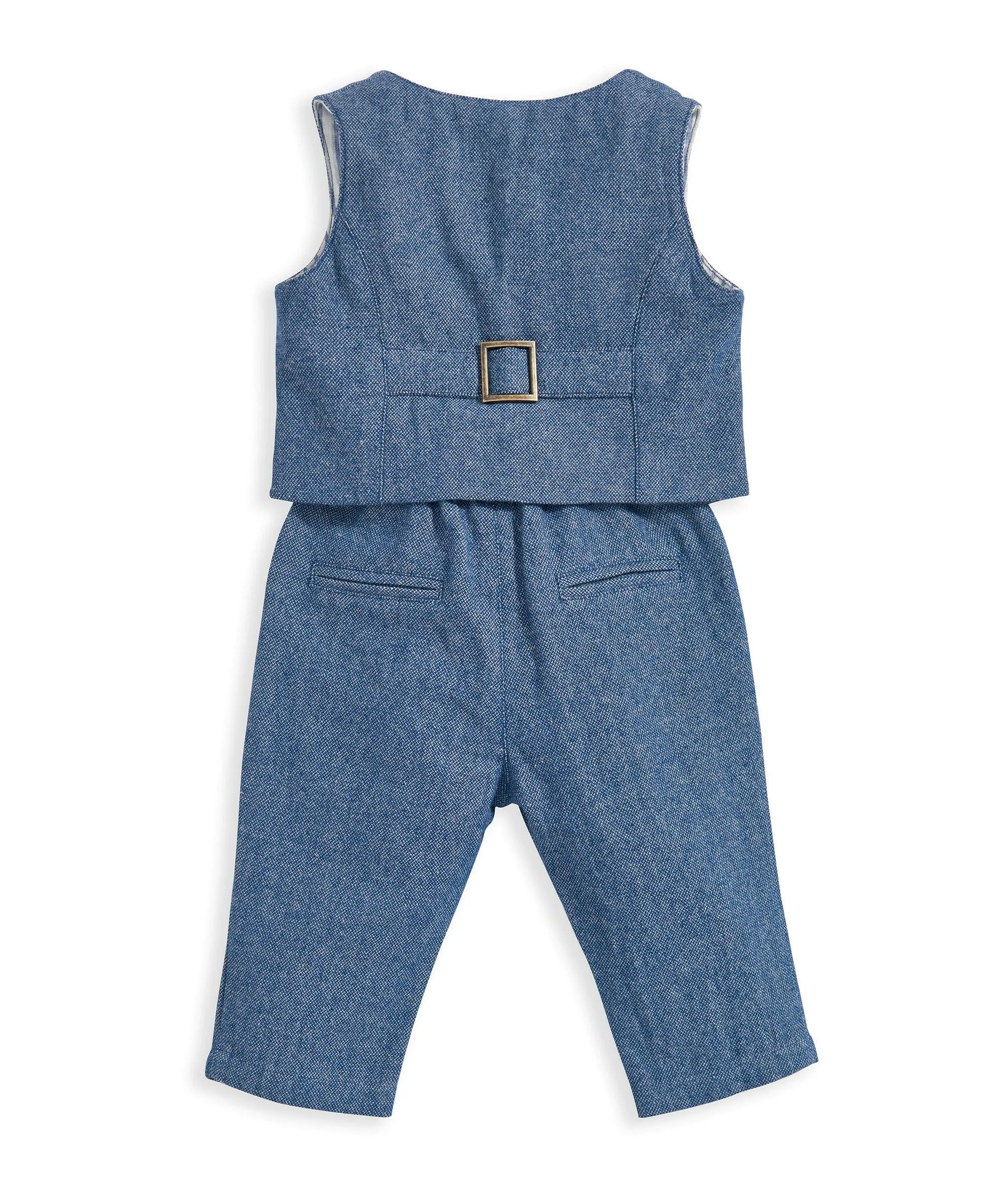Gewebtes Westen- & Hosen-Outfit-Set - Blau Babykids Mamas & Papas
