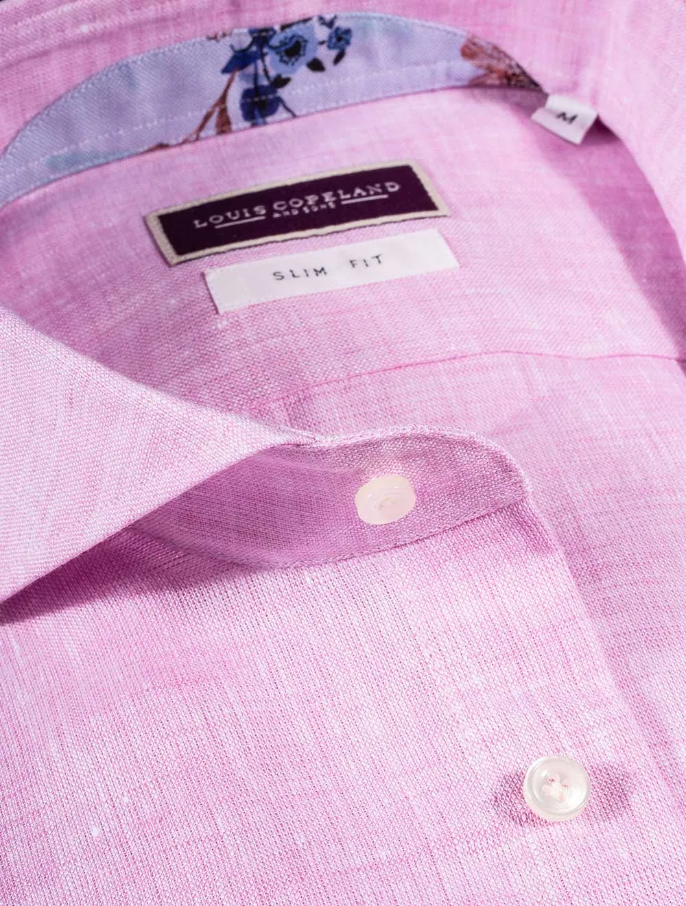 Yukon Leinen Slim Fit Hemd Pink