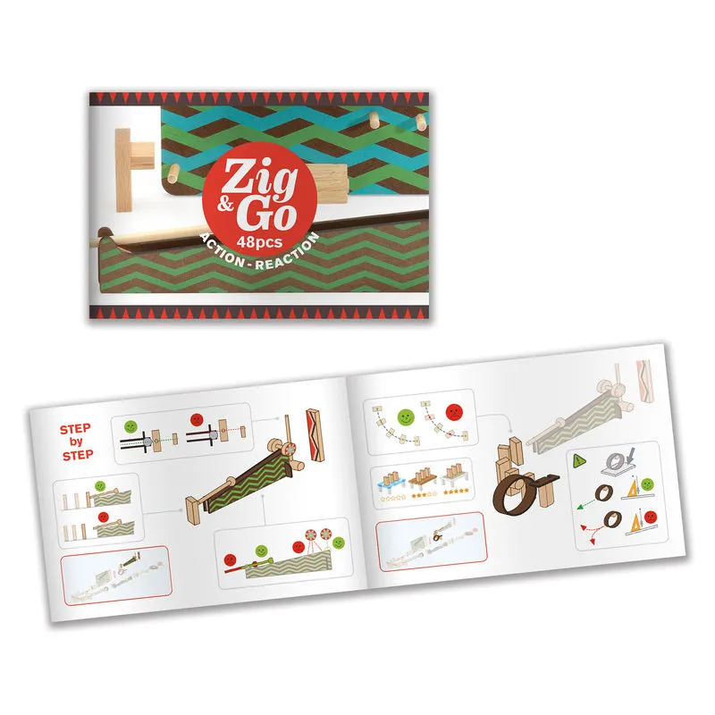 Zig & Go 48-teiliges Action- und Reaktions-Bauset